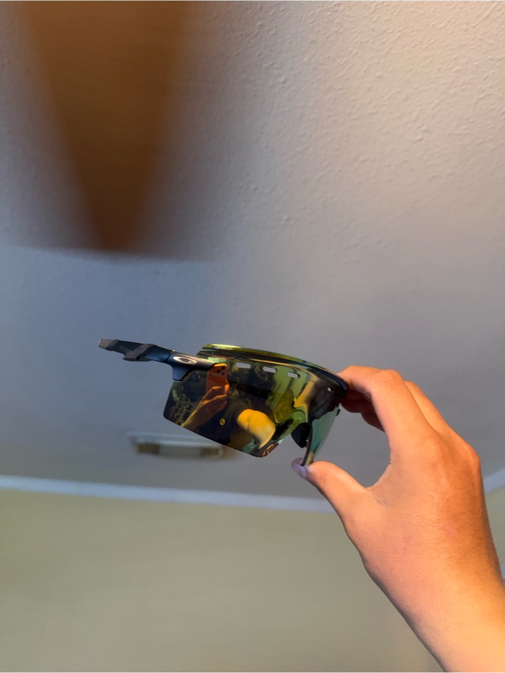 Oakley Men’s Green Mirrored Sport Sunglasses